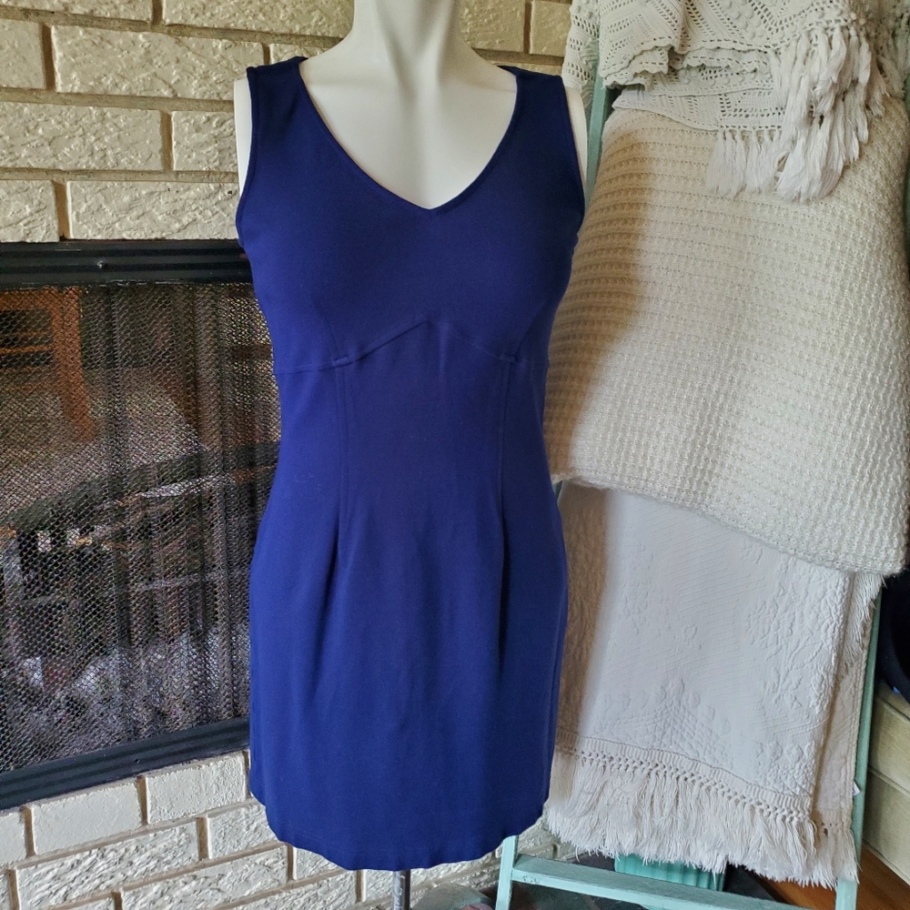Daniel P Rebecca Vintage Strech Jersey Knit sleeveless Sheath Dress 4